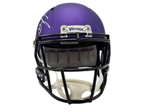 lot 11 image: T. J. Hockenson Signed Vikings Full-Size Speed Helmet Beckett Authenticated