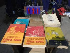 lot 121 image: Vintage service manuals. As shown.
