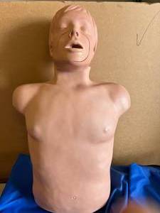 lot 4 image: MSRP $800 Simulaids&nbspBrad Adult CPR Manikin with Carry Bag CPR Training Health Care Training Aids & Equipment - Great Condition - Think Also About Halloween Around The corner