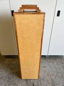 lot 29 image: Gorgeous Mid Century Danish Modern Wood Sculpture Display Pedestal - Great Condition - Very Heavy To Move Around