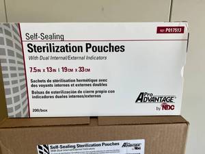 lot 45 image: MSRP $500  4 Cases NEW Pro Advantage Self-Sealing Sterilization Pouches with Dual InternalExternal Indicators