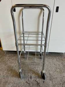lot 62 image: MSRP $150&nbspDrive Medical 18143 Oxygen Cylinder Cart Chrome - 12 Cylinder - Excellent Condition