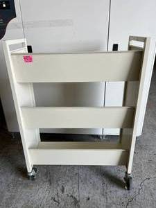 lot 63 image: MSRP $500 Bretford Single-Sided Access Book Truck Cart Trolley - Great Condition