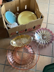 lot 11 image: Colored Glass and Plates