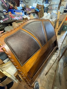 lot 33 image: Mid Century Headboard, Footboard, and Side Rails