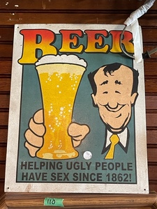 lot 111 image: Metal Beer Sign