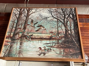 lot 207 image: Framed Canvas Painting