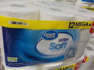 12 Mega Rolls Great Value 2 Ply Toi...