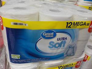 12 Mega Rolls Great Value 2 Ply Toi...