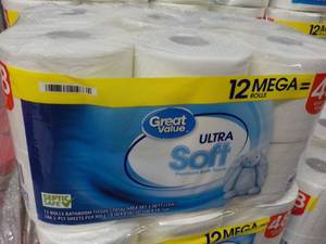 12 Mega Rolls Great Value 2 Ply Toi...