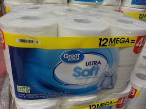 12 Mega Rolls Great Value 2 Ply Toi...