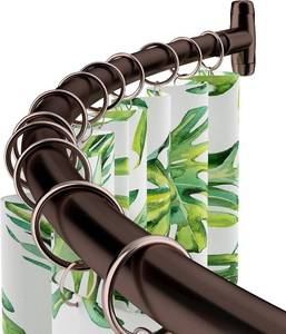 lot 10 image: HBlife Curved Shower Curtain Rod Adjustable Shower Rod 41 to 72 Inches for Bathroom Rustproof Stainless Steel Shower Curtain Rod, Bronze NEW
