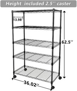 lot 50 image: Simple Deluxe 5-Tier Heavy Duty Storage Shelving Unit 36LX14WX60H Black NEW