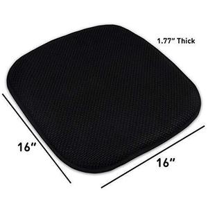 lot 53 image: 4 Pack Memory Foam Honeycomb Nonslip Back 16 x16 ChairSeat Cushion Pad Black 643462035489 NEW