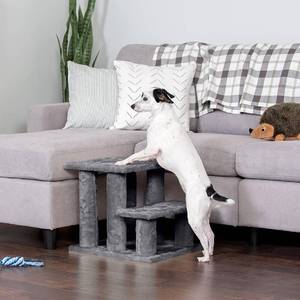 lot 73 image: Furhaven Steady Paws Multi-Step Pet Stairs for High Beds & Sofas - Gray, 3-Step