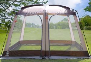 lot 74 image: EVER ADVANCED Screen House Room Outdoor Screened Canopy Tent Zippered Gazebos 8-10 Person for Patios Shelter, 12 x10, Brown lp-70086-1-br