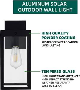 lot 81 image: 2 Pack Solar Wall Lights Outdoor Waterproof Aluminum Solar Sconce Lights NEW