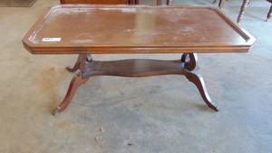 Walnut Coffee Table with Metal Paw Feet