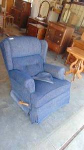 Blue Fabric Layboy Recliner
