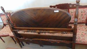 Full Size Walnut bed with Rails