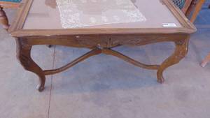 Walnut Coffee Table with Glass Lift Off Top