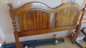 Queen Headboard with Metal Rails