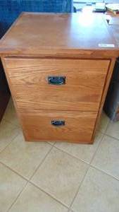 Oak 2 Drawer File Cabinet