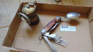 Camping Knife and Small Lantern