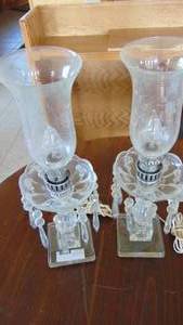 Pair of Glass Vanity Lamps