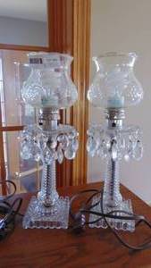 Pair of Glass Vanity Lamps