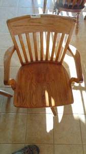 Vintage Oak Swivel Office Chair