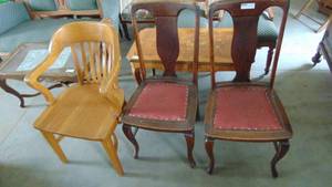 3-Solid Oak Chairs
