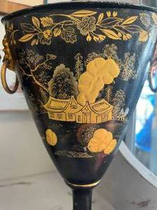 Amazing Pair of vintage tole urns