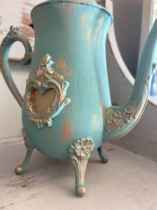Painted Decorative Teapot and Sugar