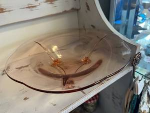 Pink Depression Glass Footed Bowl