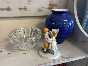 Holly Hobby Figurine, Vase and Decorative Glass Bowl