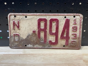 1939 License Plate