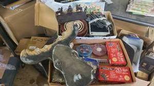 Assortment of Moose Decor and household items