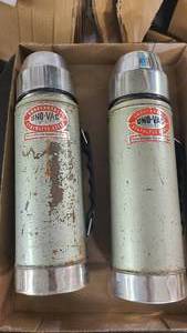 Vintage stainless steel Uno-Vac containers