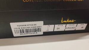 Size 8 Burgandy Lulus side zip boots