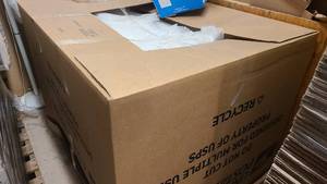 Huge box of bubble wrap sheets.