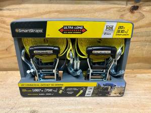 lot 53 image: SMARTSTRAPS Pack of 2- 20 ft Commercial Ratchet Tie Downs