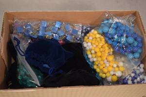 lot 57 image: Box of Assorted Beaded Necklaces and Other Jewelry
