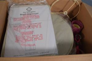 lot 60 image: Box of Miscellaneous (Shoe Carousel, Shelf Organizer, Etc.)