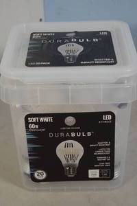 lot 106 image: NEW - 20-Pack Lighting Science Durabulb ImpactShatter Resistant LED Light Bulb