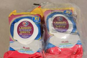 lot 37 image: 2ct S2O Laundry Detergent Sheets plus Stain Remover and Laundry Booster
