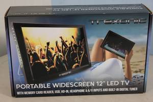 lot 48 image: NEW - Trexonic Portable Widescreen 12 LED TV