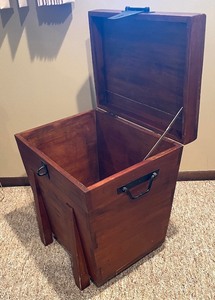 lot 52 image: Wooden Hinge Top Storage Accent Table