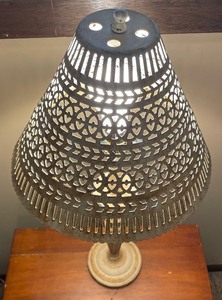 lot 53 image: Vintage Metal Based Lamp with Metal Shade