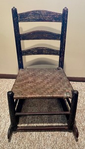 lot 55 image: Vintage Caned Seat Rocking Chair